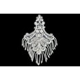thumbnail image 1 of Lily 5.5 x 9 inches White Bridal Beaded Embroidery Fine Motif Applique by Piece, 1 of 5