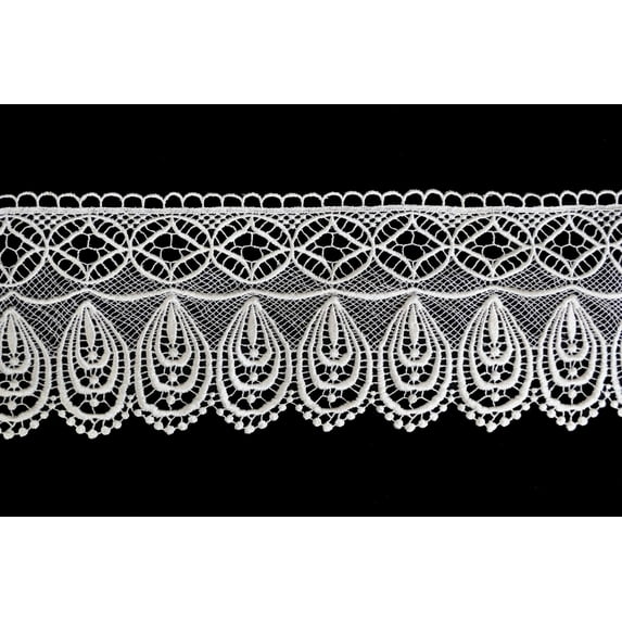 Lily 6.5" Ivory Vintage Venice Lace Trim Scalloped Drapery Bridal DIY by Yard