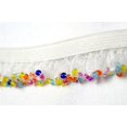 thumbnail image 1 of Lily 6/8" Elastic Ruffle Beaded Fringe Trim Multi-color Glass Bugle Beads by yd, 1 of 3