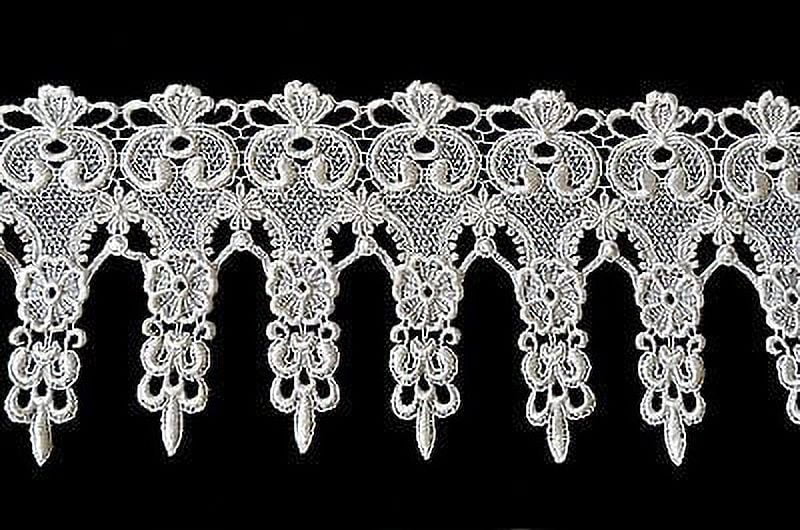 Lily 6" Ivory Floral Victorian Elegant Guipure Venice Lace Trim by Yardage