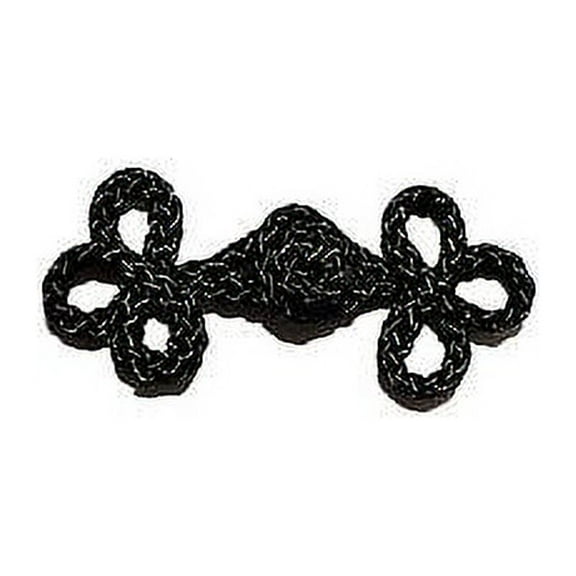 Lily 6 or 12 Pairs of Black Rope 3-loops Chinese Frog Closure Button Knot 3"