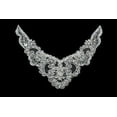 thumbnail image 1 of Lily 7x5.5" White Floral Embroidered Beaded Corded Sequins Appliques Patches, 1 of 1
