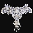 thumbnail image 1 of Lily 8 x 5 inches White Bridal Beaded Embroidery Motif Applique Trim by Piece, 1 of 1