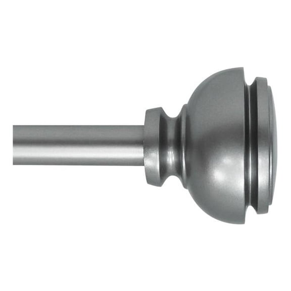 Lily Adjustable Single Curtain Rod 28" to 48"-Antique Silver
