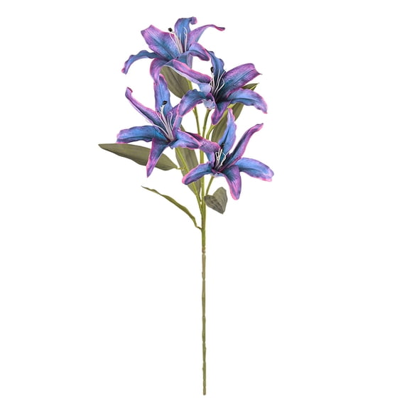 Lily Artifical Flowers, 31.5 in Artificial Tiger Lily Stem, Faux Lily Fall Spray, Long Stem Artificial Stargazer Lilies, Silk Lily Flower with Leaves, Vase Decor Filler, Home Wedding Table Ornament