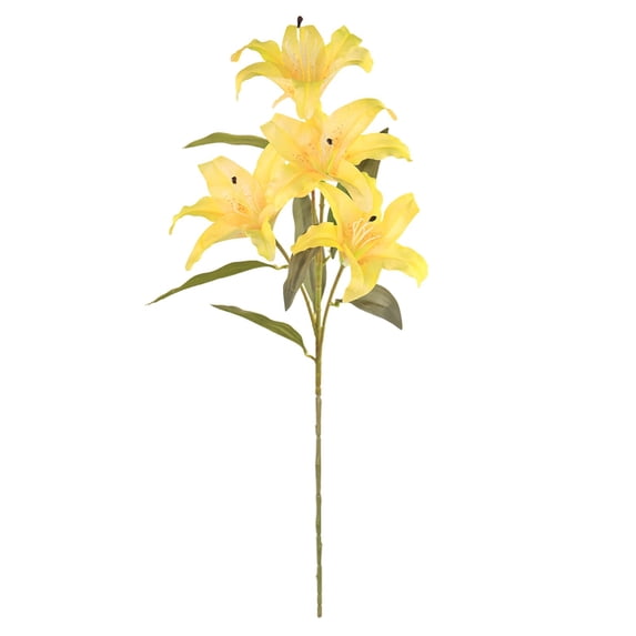 Lily Artifical Flowers, 31.5 in Artificial Tiger Lily Stem, Faux Lily Fall Spray, Long Stem Artificial Stargazer Lilies, Silk Lily Flower with Leaves, Vase Decor Filler, Home Wedding Table Ornament