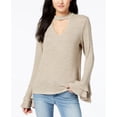 thumbnail image 1 of Lily Black Junior's Tiered Bell-Sleeve Choker Top (Medium, Gold), 1 of 1