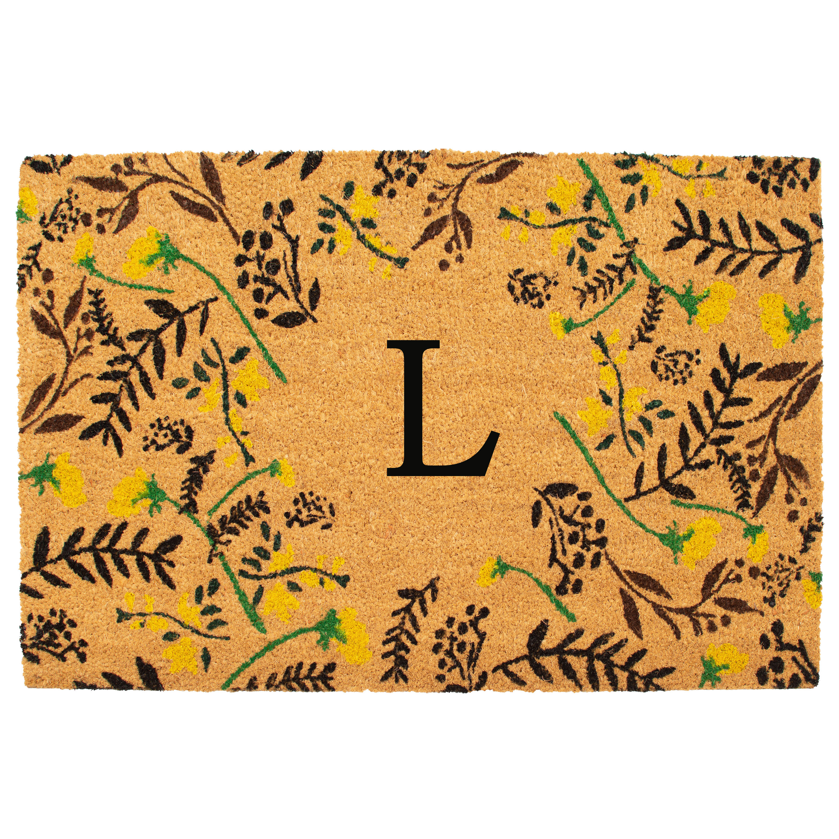 Lily Bliss Monogram Doormat, 24" x 36" (Letter L)