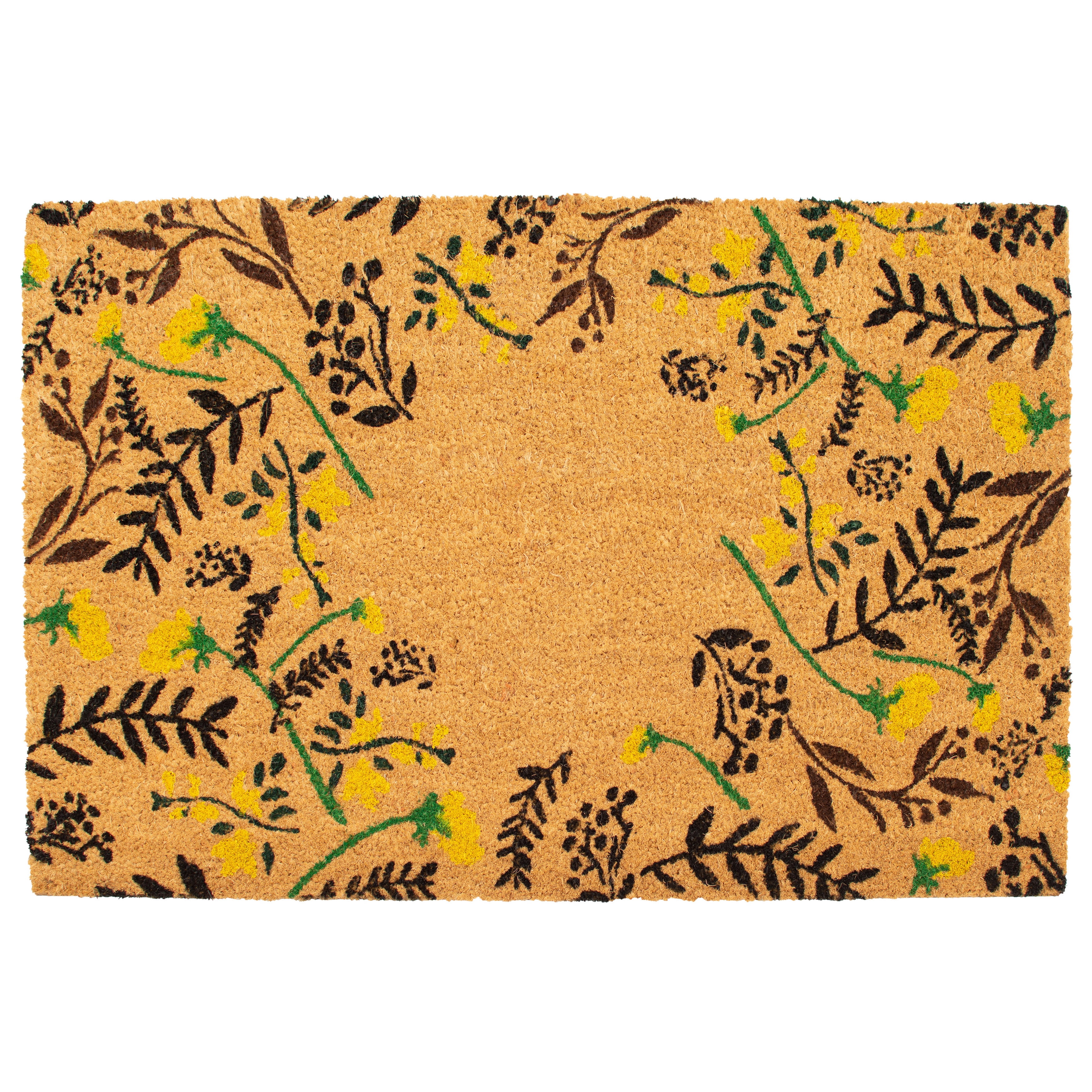 Floral Coir Personalized Outdoor Doormat, 24" x 36"