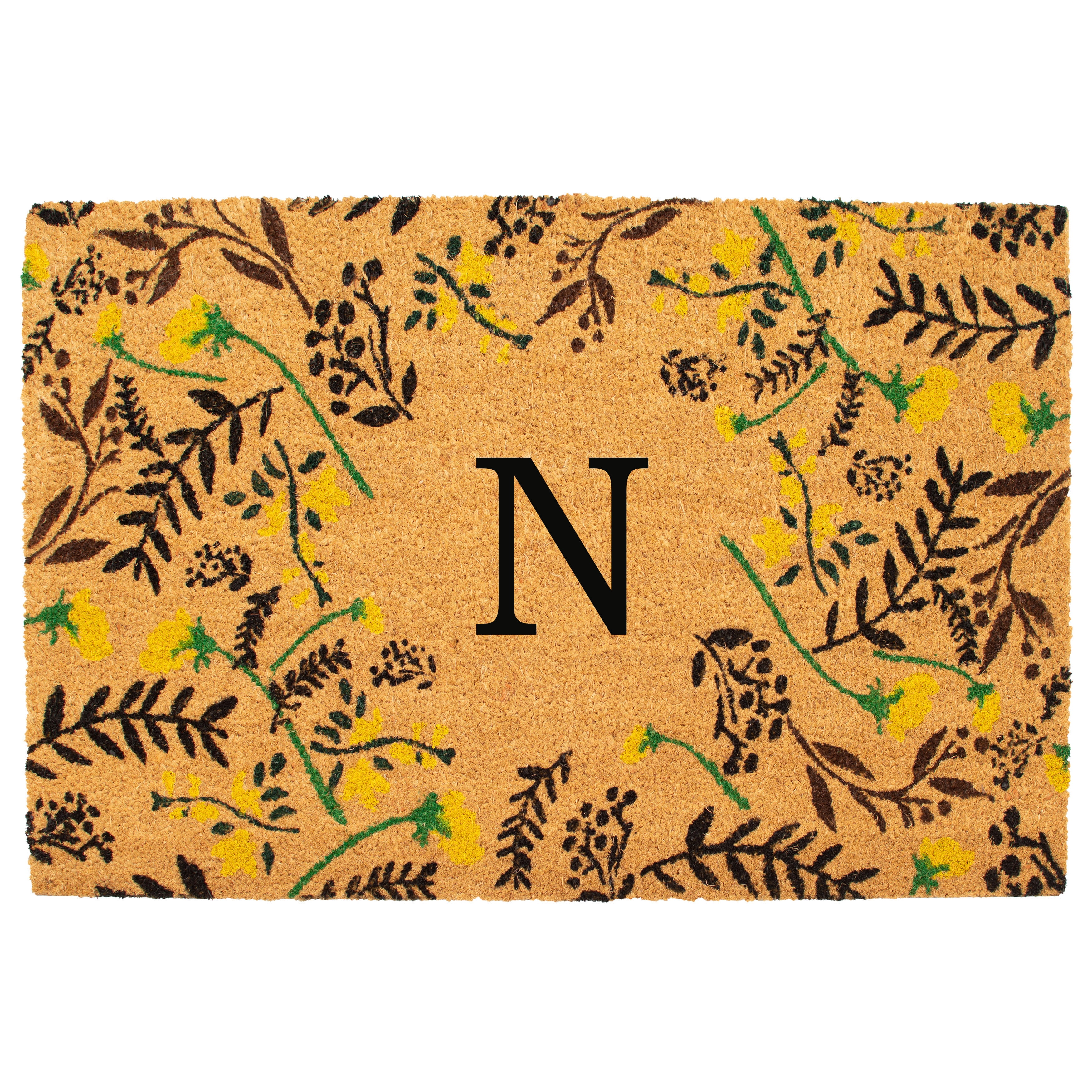 Lily Bliss Monogram Doormat, 24" x 36" (Letter N)