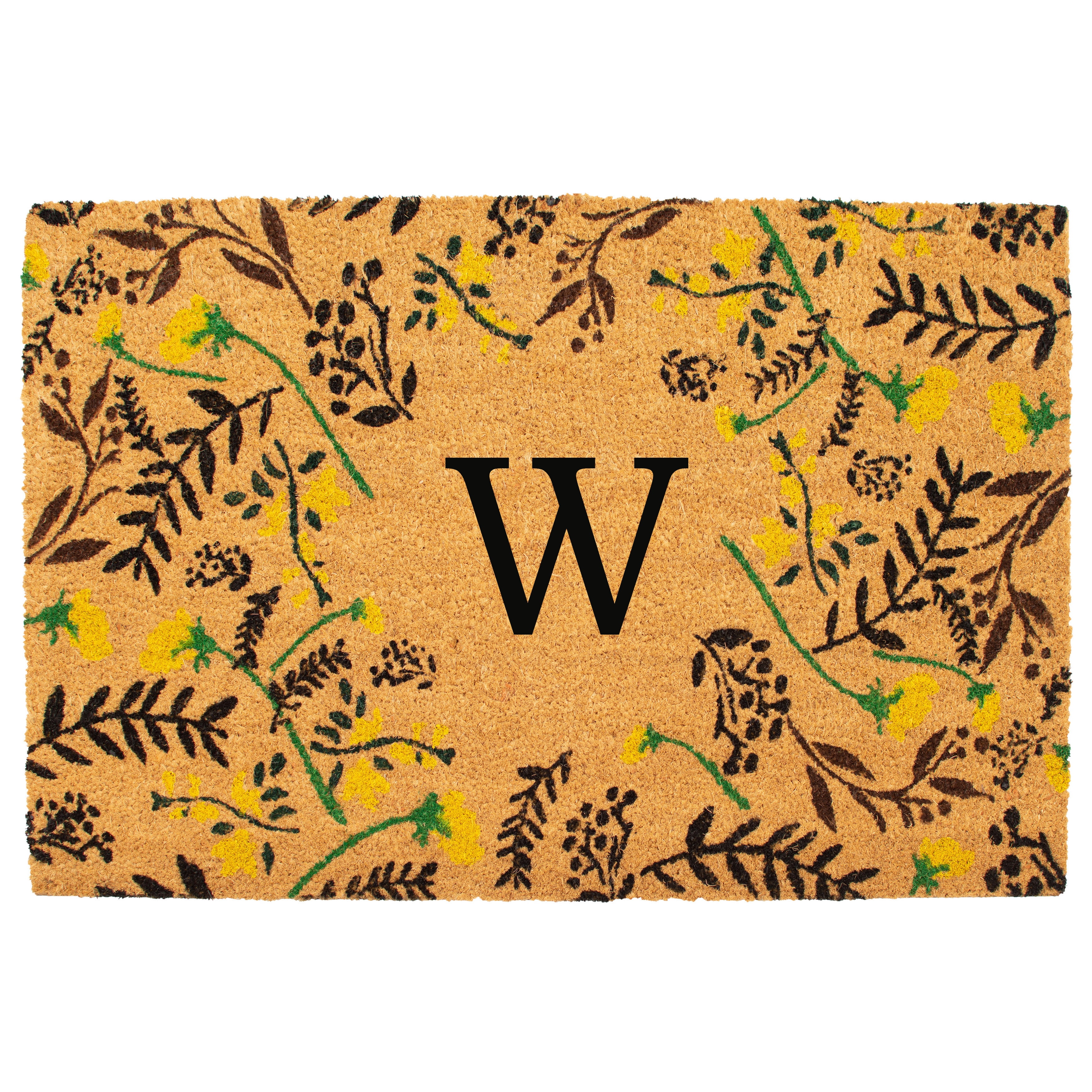 Lily Bliss Monogram Doormat, 24" x 36" (Letter W)
