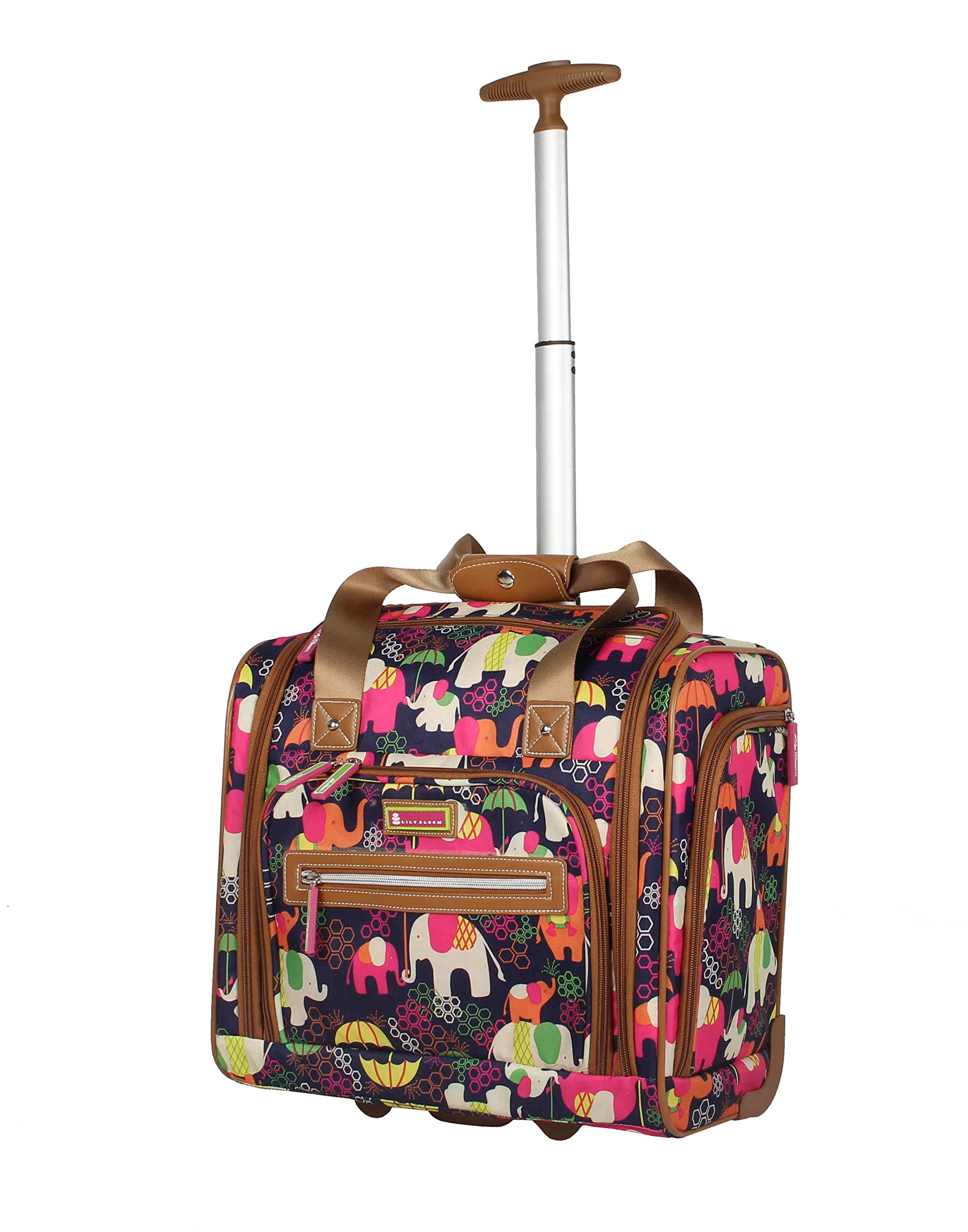 lily bloom elephant rain backpack Design Pattern 28" Luggage Softside Expandable With Double Spinner Wheels, Large Lightweight Suitcase Checked Bag For Women Featuring the bold Lily Bloom Travel Luggage for