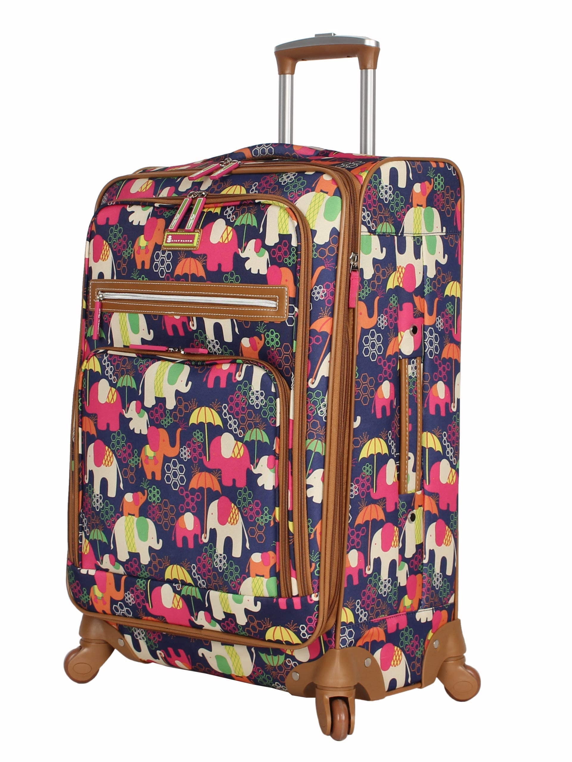 lily bloom elephant rain backpack Design Pattern 28" Luggage Softside Expandable With Double Spinner Wheels, Large Lightweight Suitcase Checked Bag For Women a handbag and accessories line focused on sustainable fashion Handbags Sales Lily Bloom Handbags