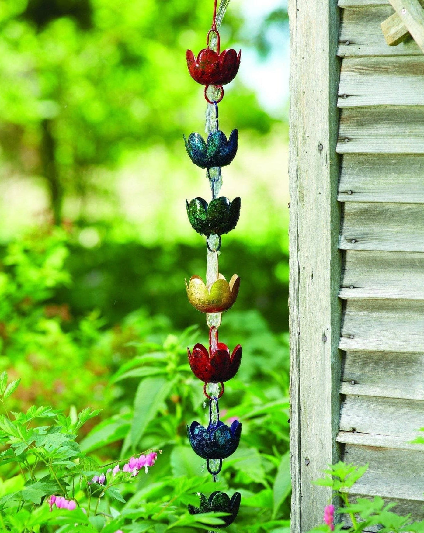 Multicolor Steel Lily Cup Rain Chain