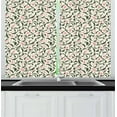 thumbnail image 1 of Lily Curtains 2 Panels Set, Swirly Tangled Stems with Flourishing Fresh Lilies and Tender Leaves, Window Drapes for Living Room Bedroom, 55W X 39L Inches, Dark Green Pale Pink Ivory, by Ambesonne, 1 of 2