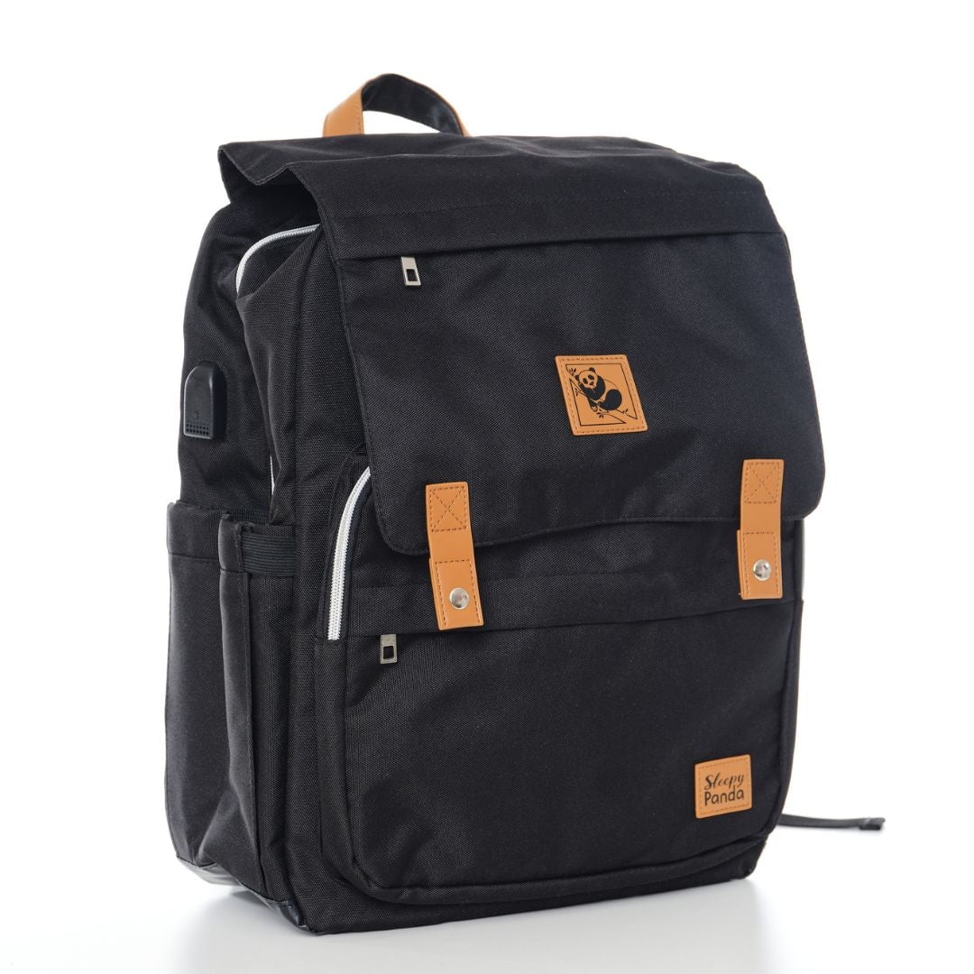 Sleepy Panda UltraLight Durable Eco-Friendly Diaper Backpack with Smart Organization, Insulated Side Pockets, Parent Zone and Laptop Sleeve The Lily Diaper Bag