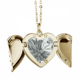 thumbnail image 1 of Lily Drawing Art Flower Folded Wings Peach Heart Pendant Necklace, 1 of 4