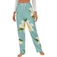 thumbnail image 1 of Lily Floral Pattern Winter Female Pants Flannel High Waist Women Pants Lady Warm Straight Leg Plush Trousers, 1 of 7