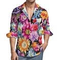thumbnail image 1 of Lily Floral Print Casual Shirt Men Yellow Flowers Comfortable Shirt Spring Elegant Blouse Long Sleeve Custom Oversized Clothing, 1 of 7