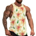 thumbnail image 1 of Lily Floral Print Tank Top Mens Yellow Flowers Tops Summer Custom ing Oversized Sleeveles, 1 of 5