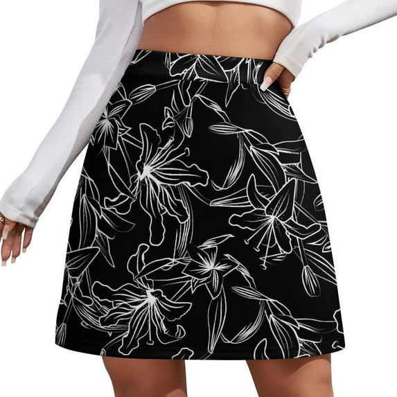 Lily Floral Skirt Summer Flowers Street Style Casual A-line Skirts Elegant Mini Skirt Fem