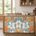 thumbnail image 1 of Lily Flower Cabinet Curtain 28"Wx51"L,Dustproof Storage Cabinet Curtain with Self Adhesive Tape,White Orange Blooms Floral Watercolor Blue Tall Pantry Cover Drape for Kitchen,Utility Closet, 1 of 9