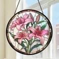 thumbnail image 1 of Lily Flower Glass Suncatcher, Iris Flower Window Hanging Decor v2, 3.5 in, 1 of 3