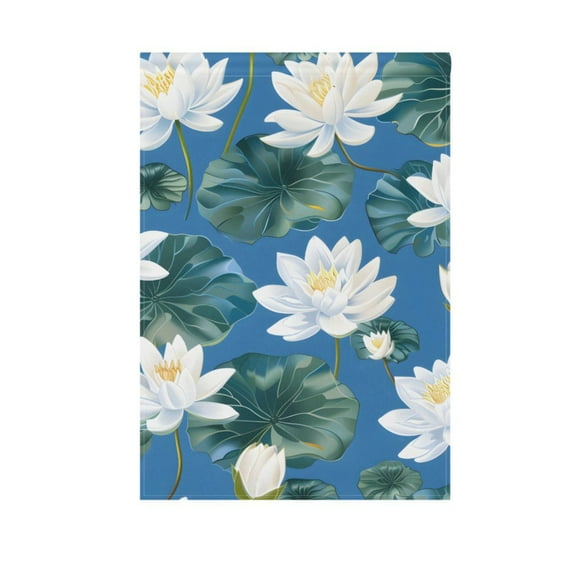 Lily Flower in Water Garden Flag 12X18 Double Sided Yard Flags for Outside Outdoor All Seasonal Decoration
