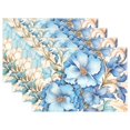 thumbnail image 1 of Lily Flowers Blue 4 PCs Placemats Set Linen Non-Slip Table Mat Rectangular Washable for Dining Kitchen Party 12"x18", 1 of 8