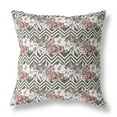 thumbnail image 1 of Lily Garden Stripes Indoor/Outdoor Fabric Pillow in Brown Pink 28x28, 1 of 8