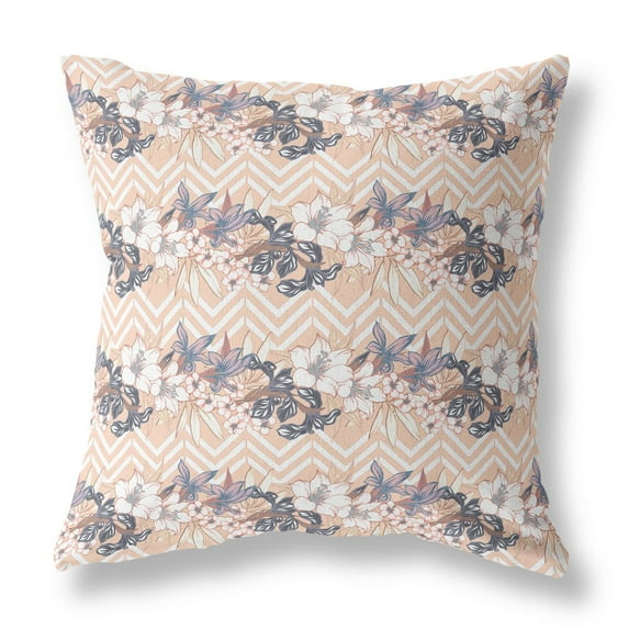 Lily Garden Stripes Indoor/Outdoor Pillow in Light Peach 26x26