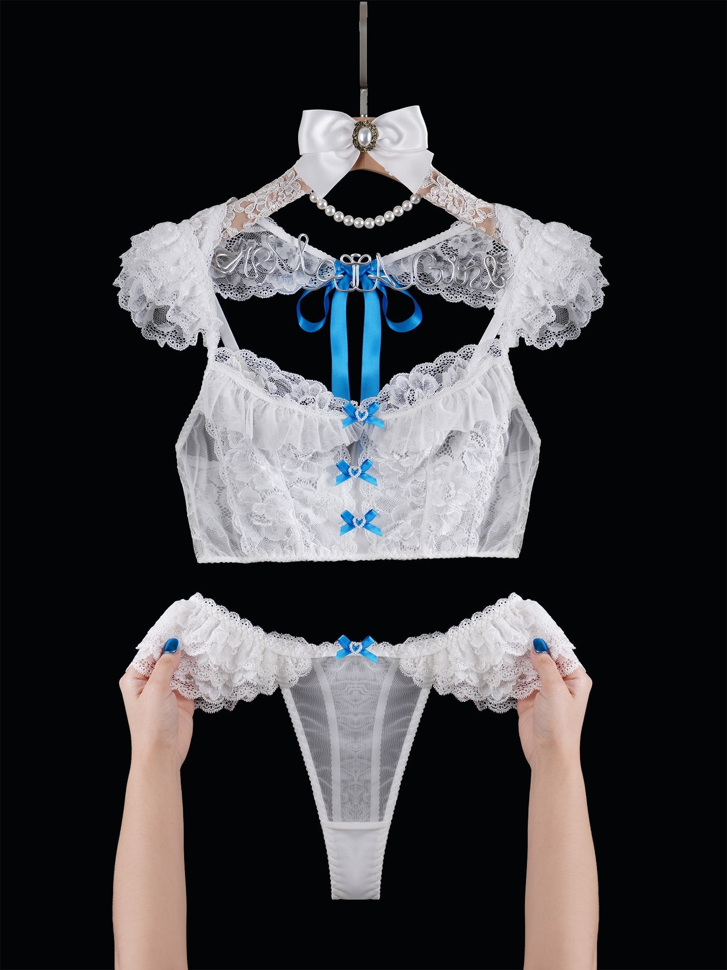 Lily Grace Lingerie Set (White, M)