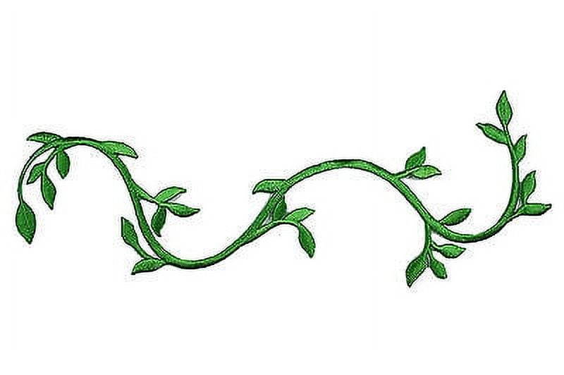 Lily Green Embroidered Plant Stem Vine Patch Iron on Applique Decoration by pc