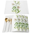 thumbnail image 1 of Lily Green Leaves Placemat Wedding Party Dining Decor Linen Table Mat Kitchen Accessories Table Napkin, 1 of 4