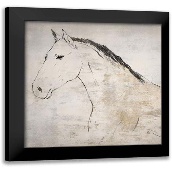 Lily K 12x12 Black Modern Framed Museum Art Print Titled - Horse I