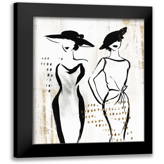 Lily K 12x14 Black Modern Framed Museum Art Print Titled - Fashion Figures II