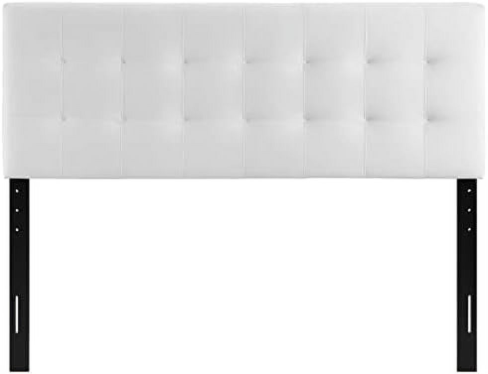 Lily King Biscuit Tufted Performance Velvet Headboard, White