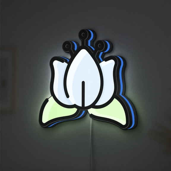 Lily LED Lightbox - Nature Botanical Flower Blossom Decor, Custom Led Sign for Home Office Shop Decor (Height 12 inch, 30cm)