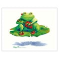 thumbnail image 1 of Lily Love - Hawaiian Frog (Poloka) with Ukulele - From an Original Hawaii Watercolor Painting by Peggy Chun - Fine Art Matte Paper Print (Unframed) 11x14in, 1 of 4