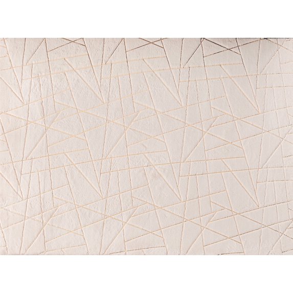 Lily Luxury Chinchilla Faux Fur Abstract Gilded Rectangular Area Rug