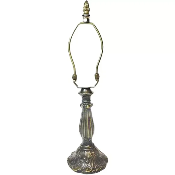 Lily Metal Lamp Base, Dark Bronze Finish with Gold Highlights, Nicely Weighted 13" Tall