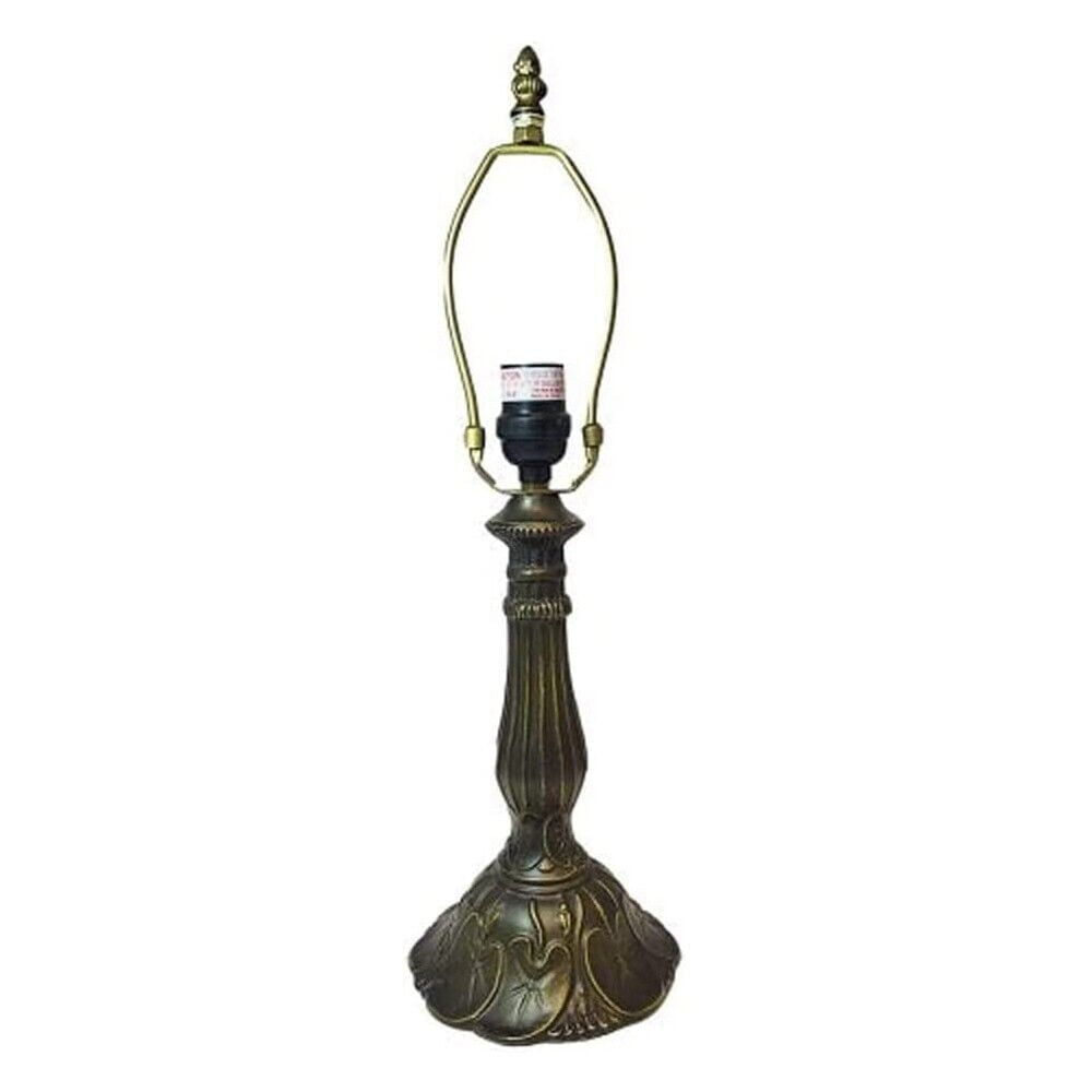 Lily Metal Lamp Base, Antique Bronze Finish with Gold Highlights, Nicely Weighted, 17.25" Tall