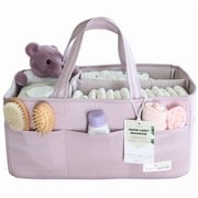 Lily Miles Baby Diaper Caddy Organizer, Wipeable Diaper Organizer Basket with 8 Pockets for Newborn Essentials, Baby Shower Gifts, Nursery Tote Bag for Changing