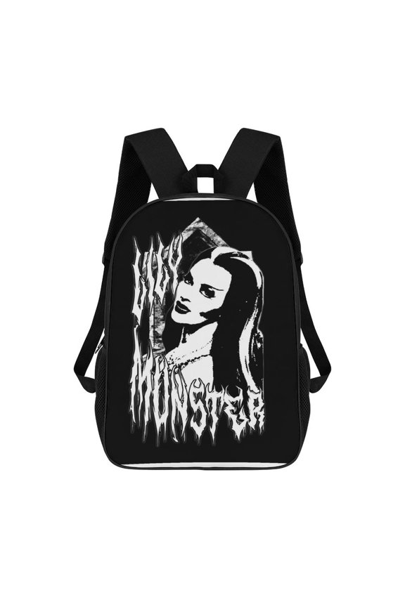 Lily Munster Backpack Middle Bookbag Laptop Lightweight Durable Bookbag Travel Back Pack for Women Men Teens 17 Inches