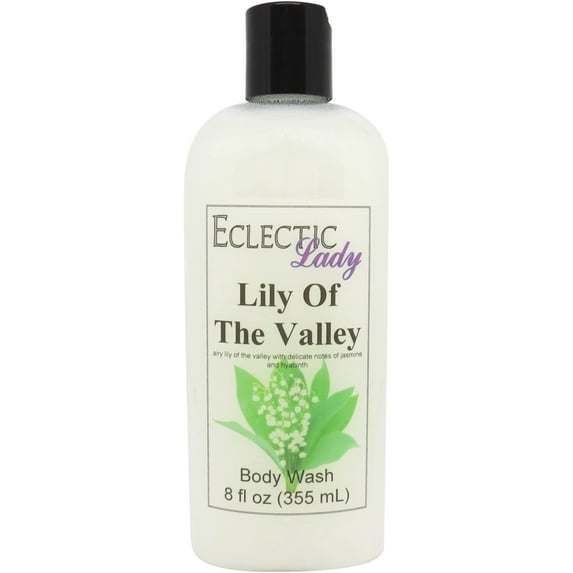 Lily Of The Valley Body Wash by Eclectic Lady, Liquid Shower Gel for Women and Men, 8 Ounces