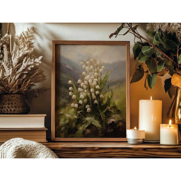 Lily Of The Valley Floral Art, Impressionist Wildflower, Cottagecore Mountain Decor, Botanical Print, Spea035 Home Decor #3565, 16x24 UNFRAMED