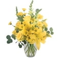 thumbnail image 1 of Lily Of The Valley Flowers & More Yellow Frenzy Vase Arrangement, 1 of 4