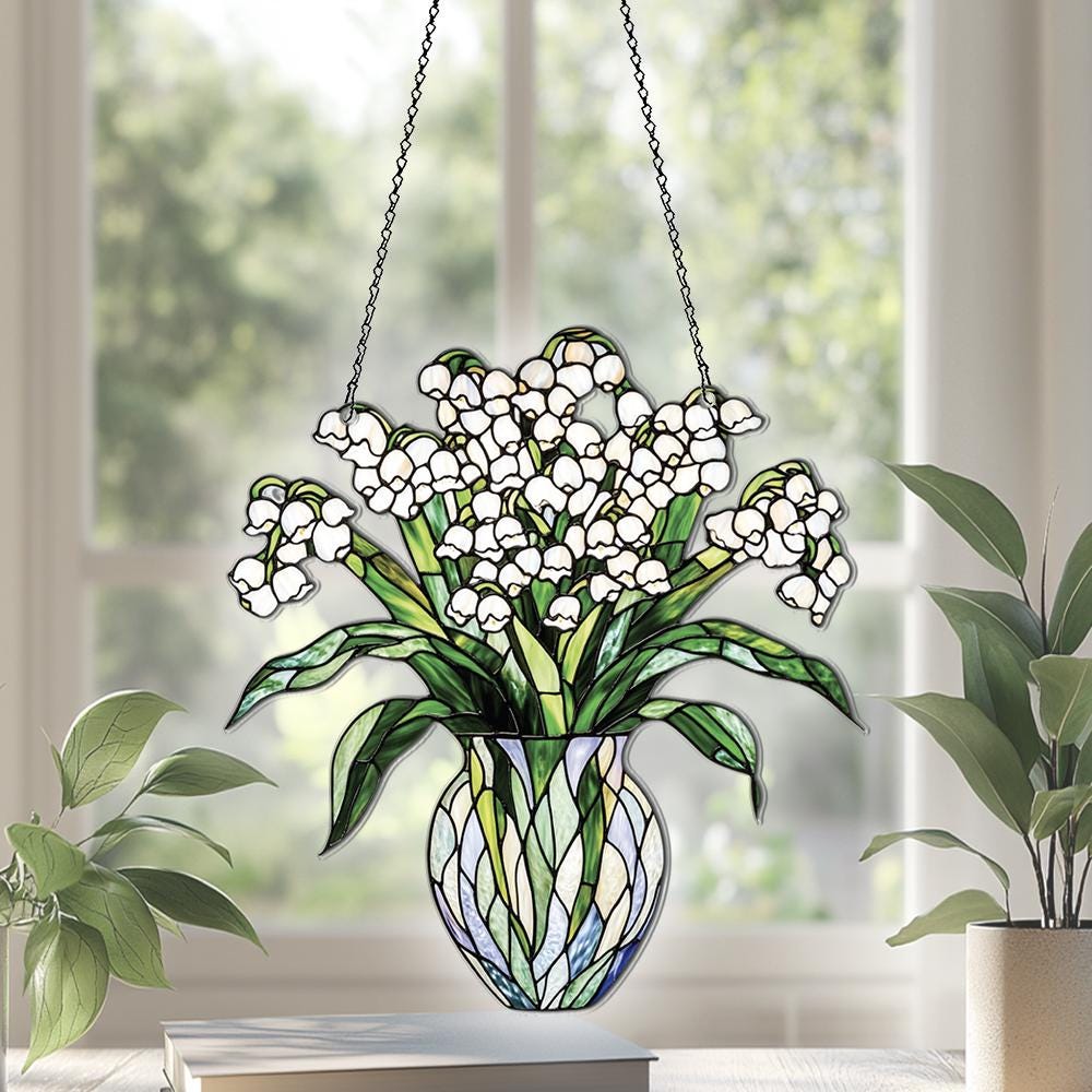 Lily Of Valley Flat 2D Acrylic Suncatcher Window Hanging, Lily Of ...