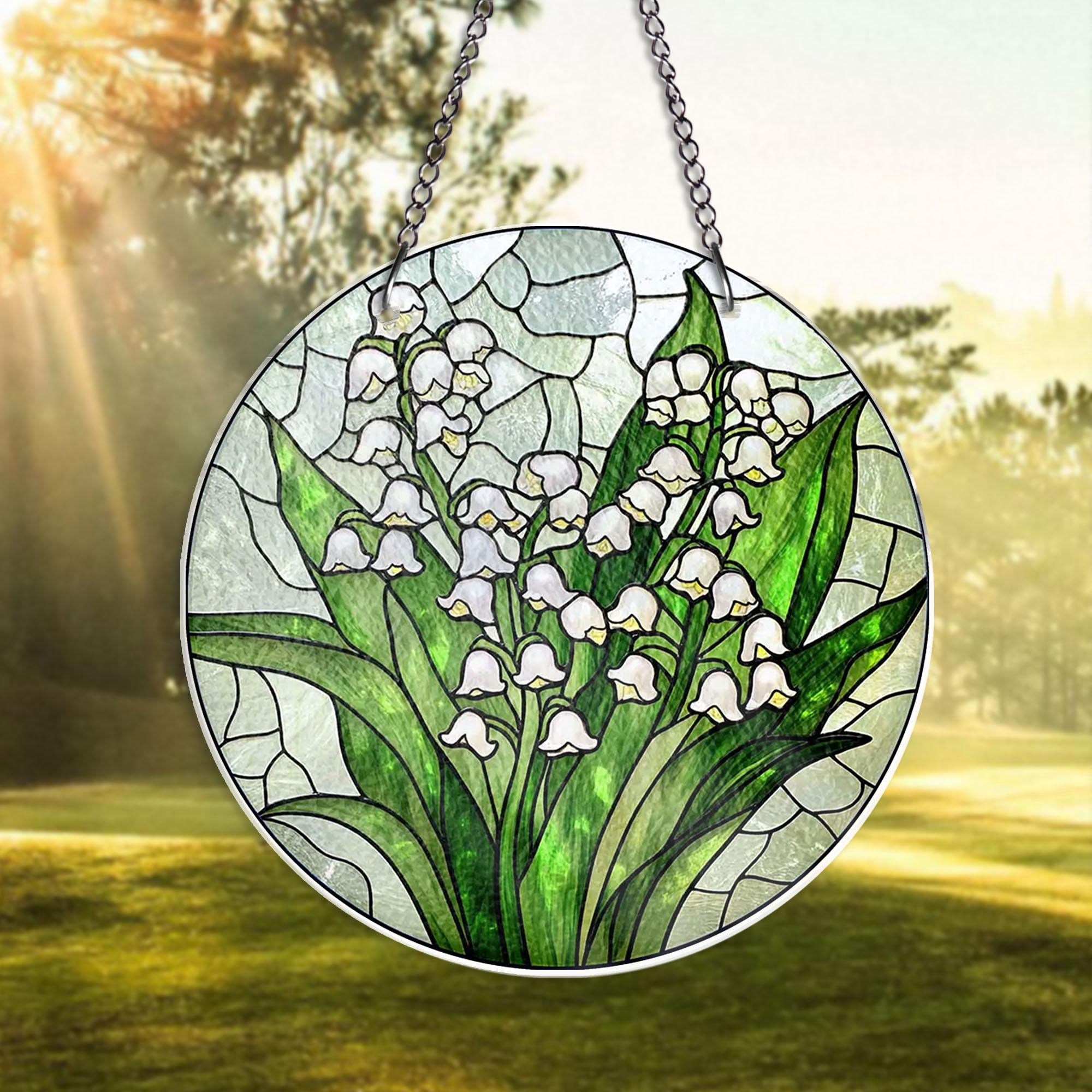 Lily Of Valley Flower STAINED GLASS Suncatcher Window Hanging Decor ...