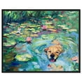 thumbnail image 1 of Lily Pad Dog Rustic Chic Farmhouse Canvas Wall Art by Art Remedy, Black Floater Frame, 30"x24", 1 of 7